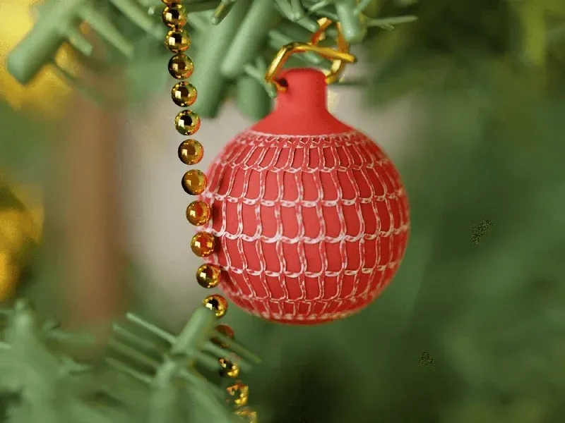 Wavy Christmas Ornament - 1
