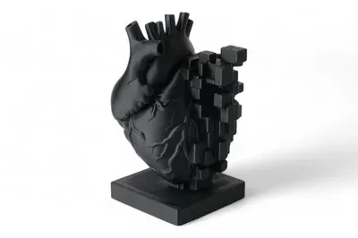 Pixel Heart Sculpture