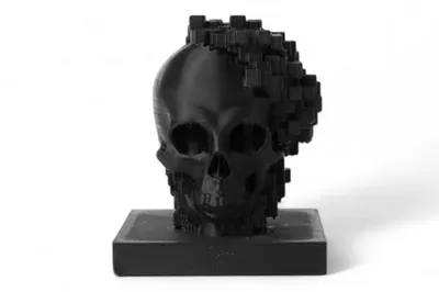 Pixelated Black Skull